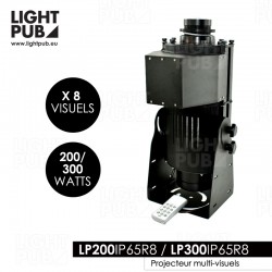 Projecteur industriel de signalétique lumineuse IP65 8 visuels
