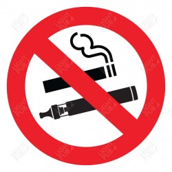 Projection panneau interdit de fumer et vapoter