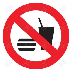 Projection panneau interdit de manger et boire