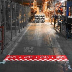 Projection bande rouge lumineuse rouge STOP