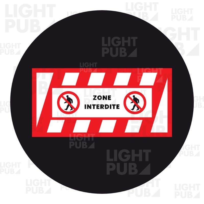 Visuel zebra lumineux rouge zone interdite