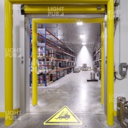 Projecteur Panneau Lumineux "Attention Chariot Élévateur en Approche" - Prévention Accidents Usine et Entrepôt