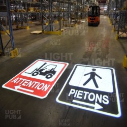 Projecteur de Sécurité Lumineux au Sol - Prévention Accidents Chariots Élévateurs et Piétons