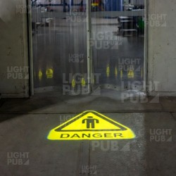 Signalétique lumineuse accident piéton chariot élévateur porte