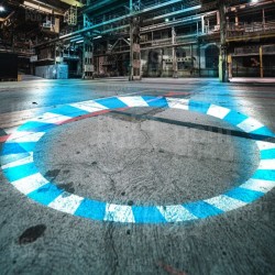 Projecteur de cercle lumineux au sol pour pont roulant – Zone de sécurité dynamique