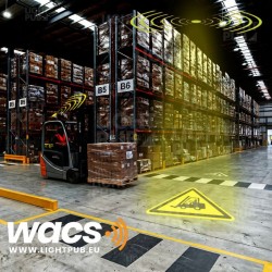 WACS – Système de détection de chariot élévateur sans fil avec projection de signal lumineux au sol