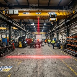 Ligne lumineuse LED au sol pour pont roulant | Sécurité industrielle